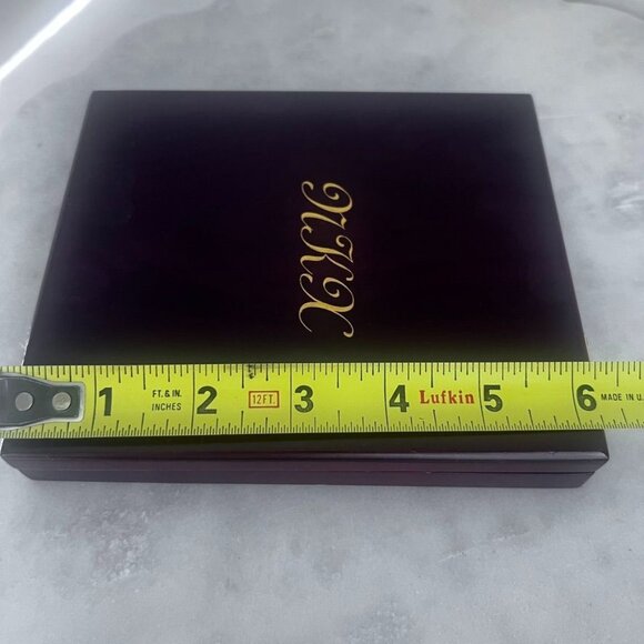 Velvet Lined Wooden Treasure Box Jewelry Earrings Coins Crafters Monogrammed - Picture 11 of 12